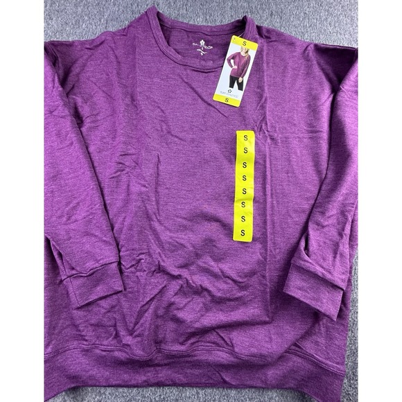 Tuff Athletics Sweatshirt‎ Womens Small Berry Melange Long Sleeve Pullover New - Picture 1 of 13